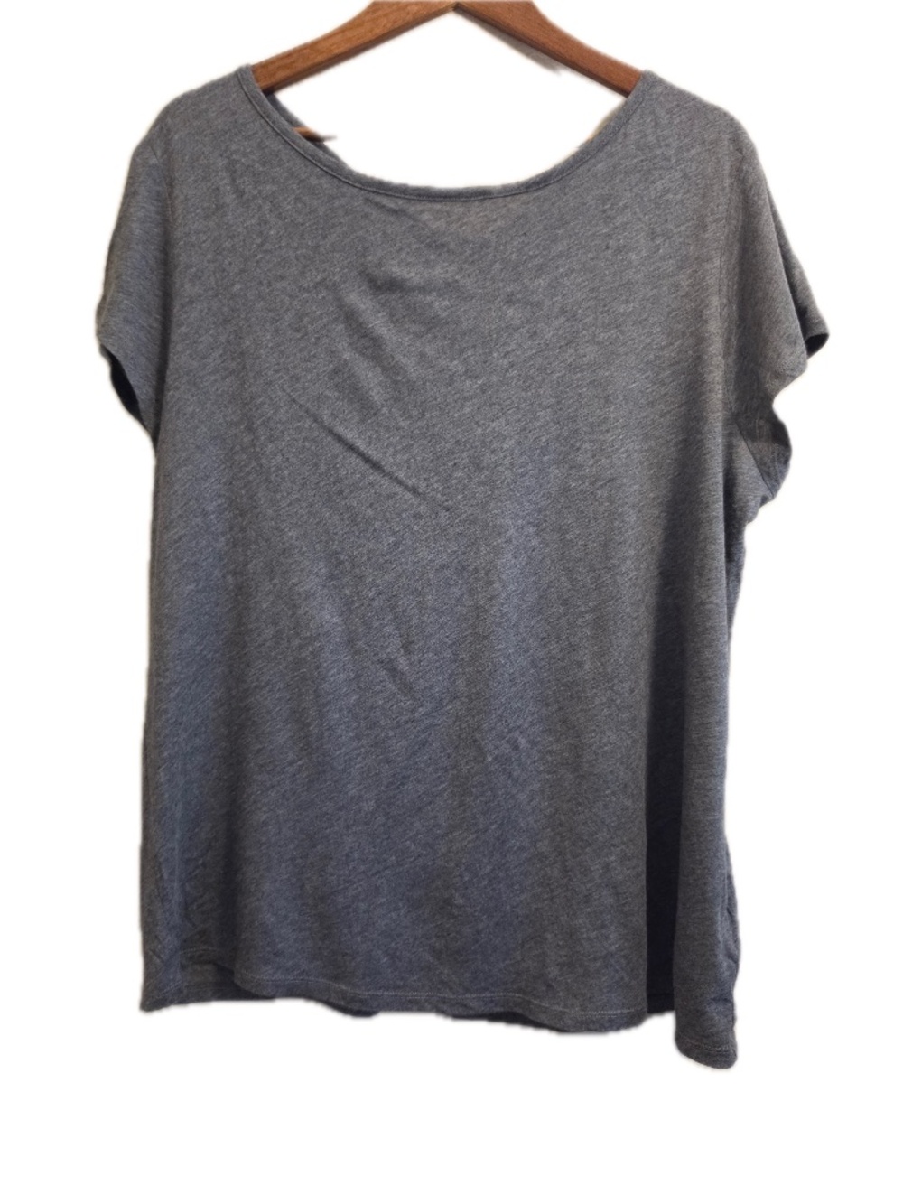 Gap Shirt Womens XL Gray Scoop Neck Short Sleeve Open Back Twist Jersey